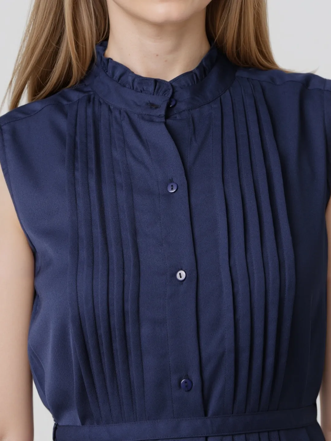 Style Quotient Women front pleated sleeveless Dress