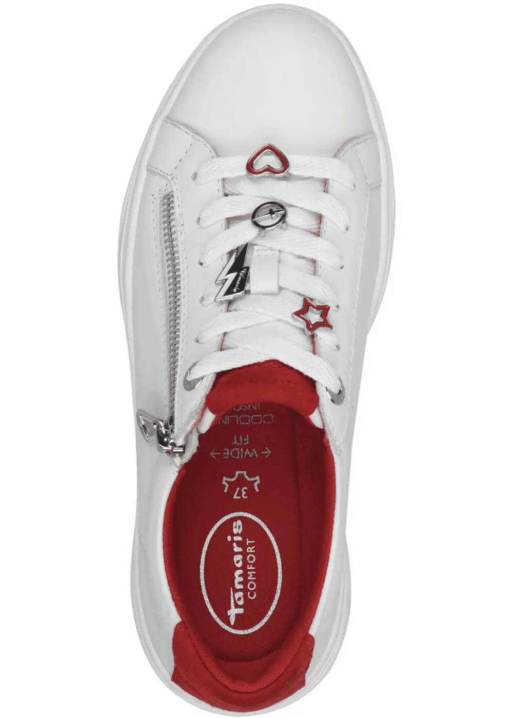 Tamaris Comfort Eden Heart Sneakers Wit Rood