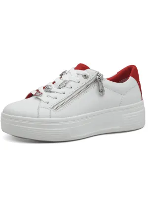 Tamaris Comfort Eden Heart Sneakers Wit Rood