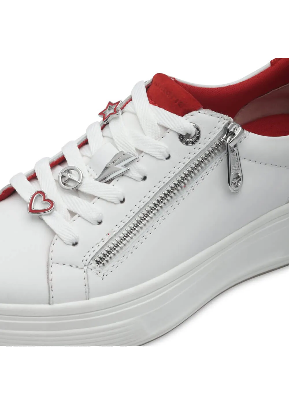 Tamaris Comfort Eden Heart Sneakers Wit Rood