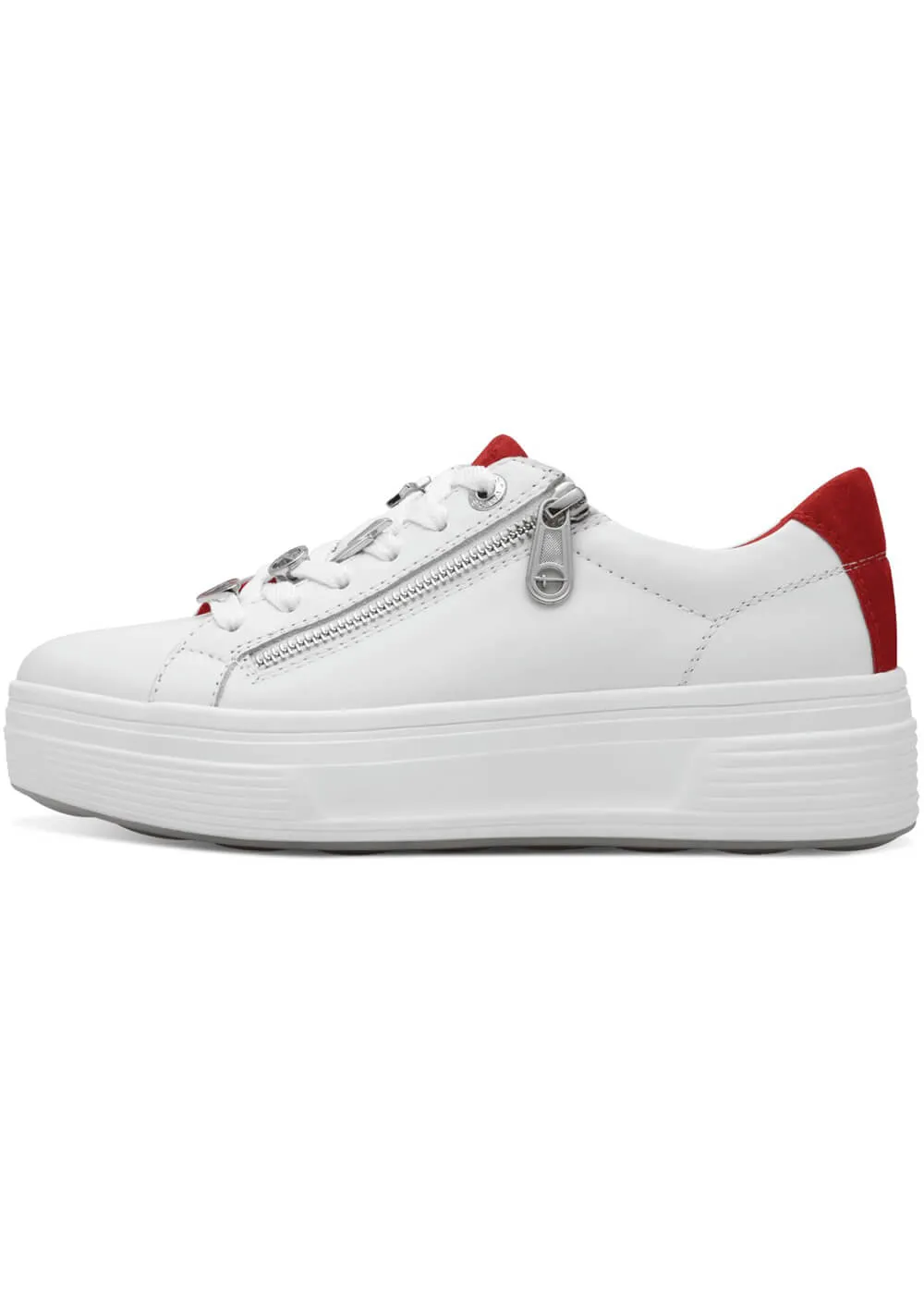Tamaris Comfort Eden Heart Sneakers Wit Rood