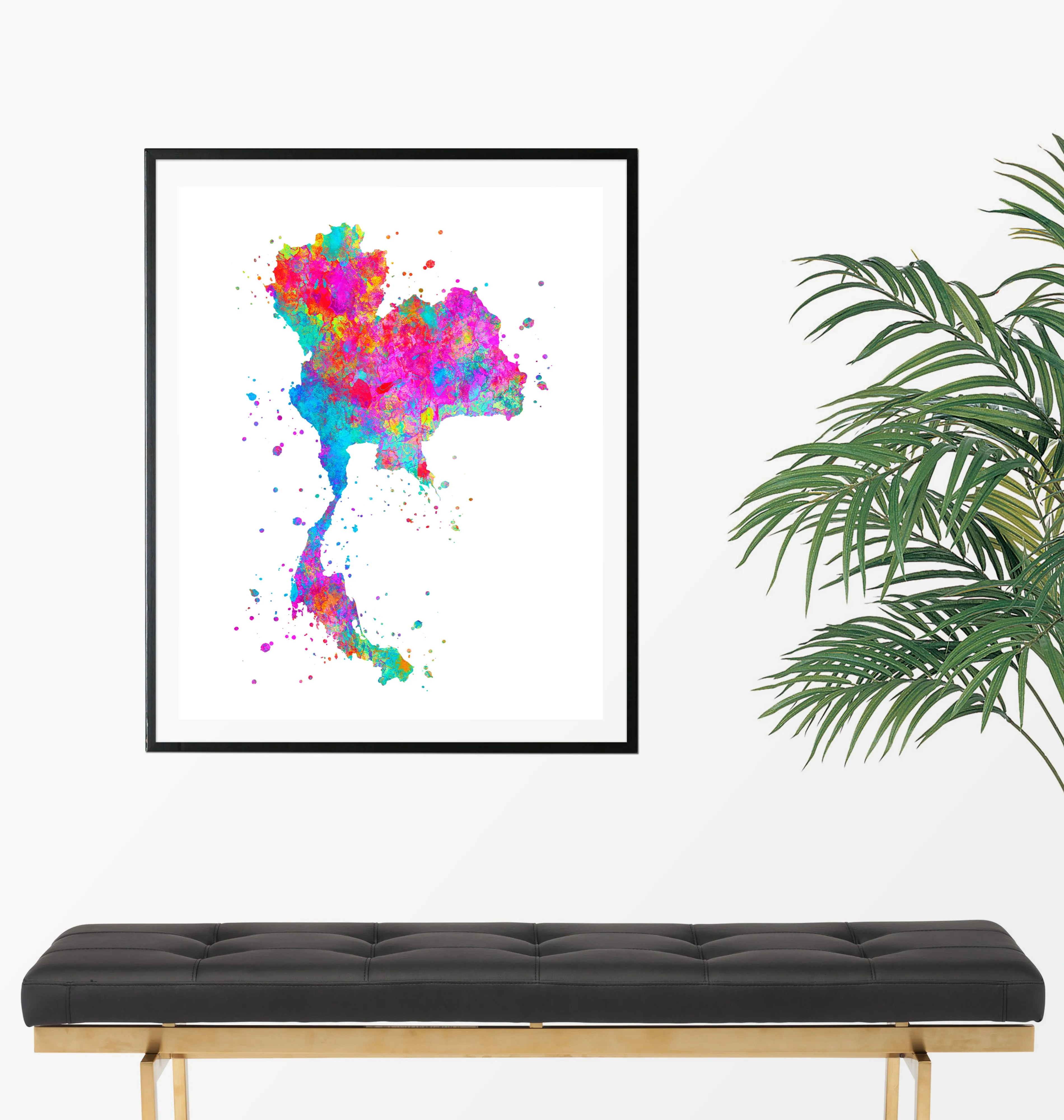 Thailand Map Art Print - Unframed
