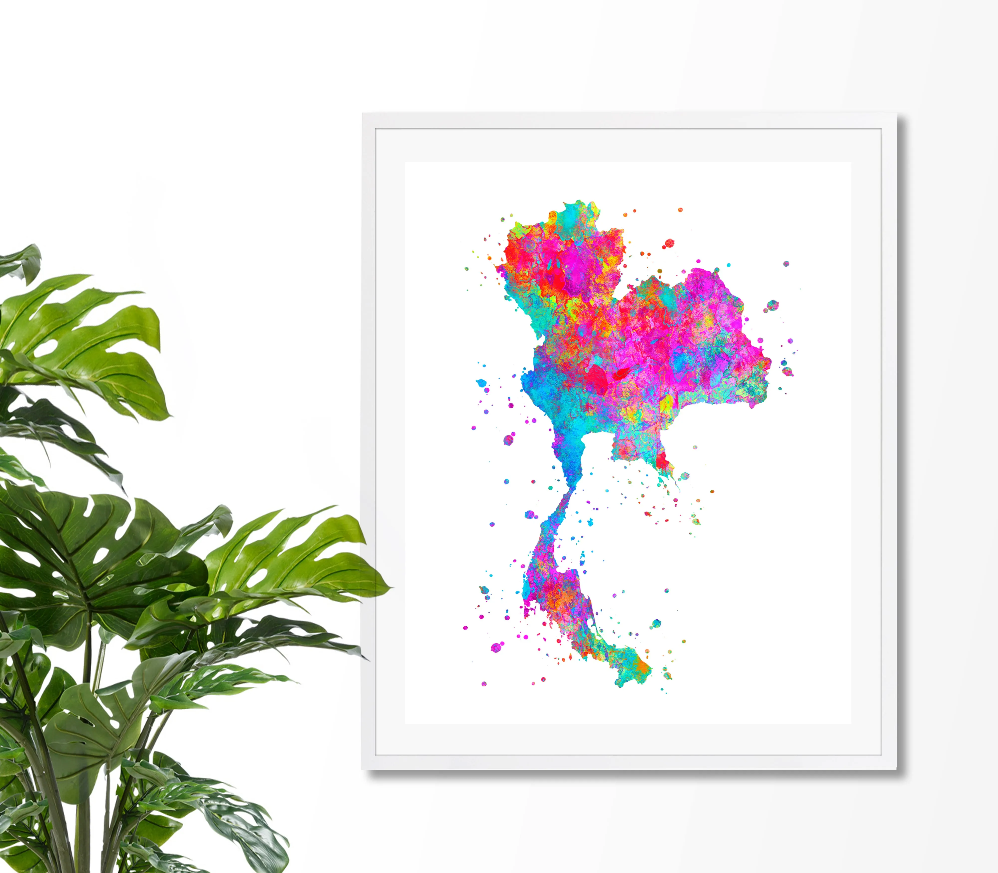 Thailand Map Art Print - Unframed