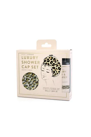 The Somerset Toiletry Co. Luxury Shower Cap Set Leopard