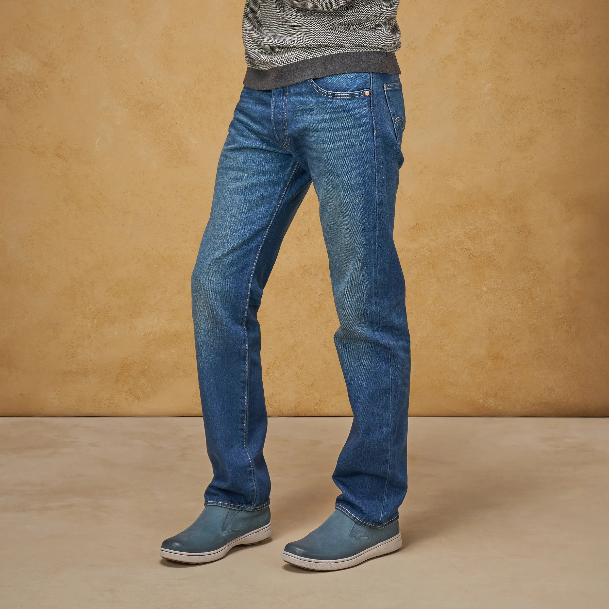 Trent Denim Burnished Suede