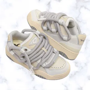 Unisex Designer Sneakers – Round Shoelaces, Anti-Slip Casual Shoes for Spring, Youth Fashion Comfort Walking Footwear