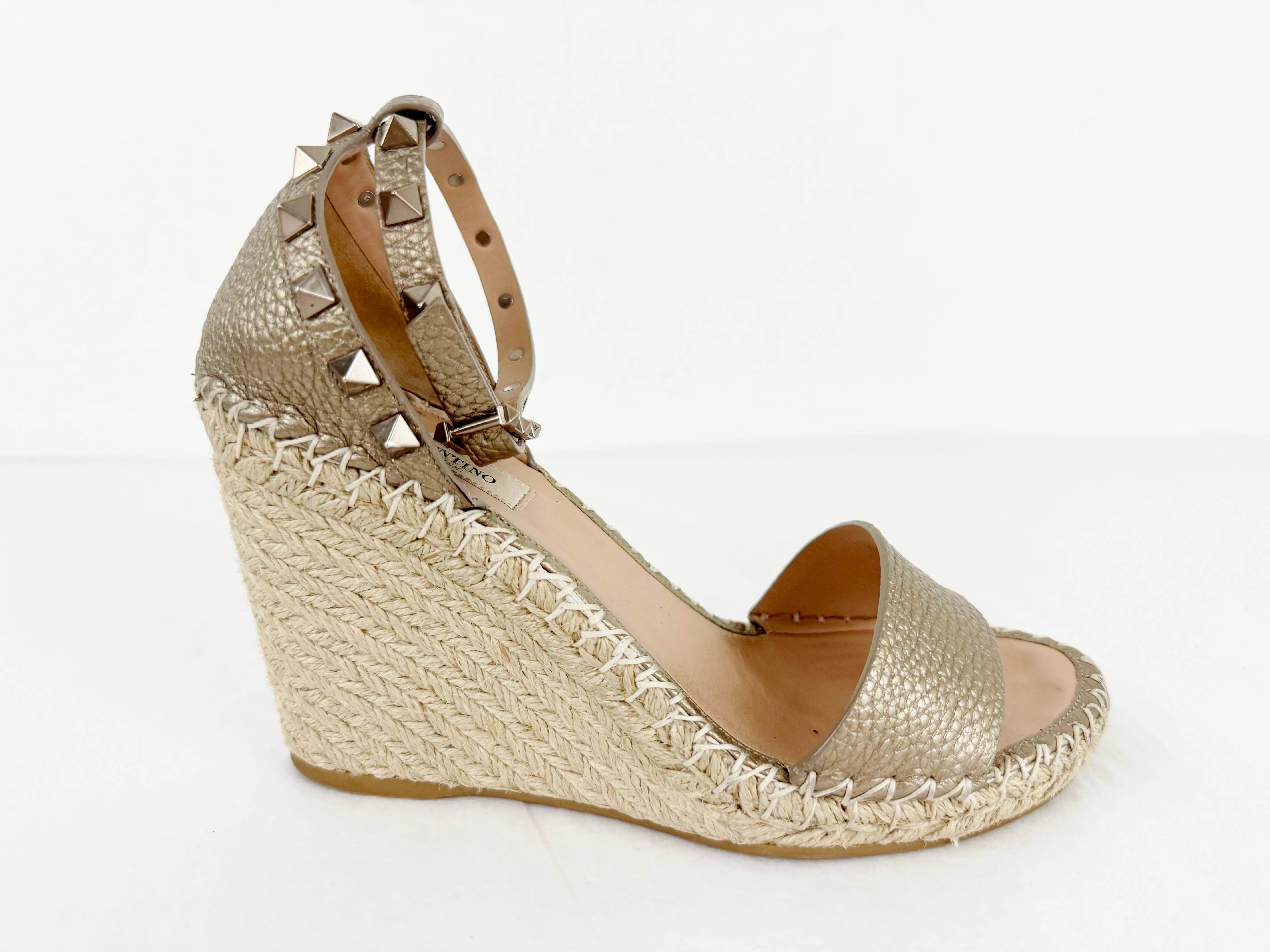 Valentino Espadrille Wedge Sandal Size 8