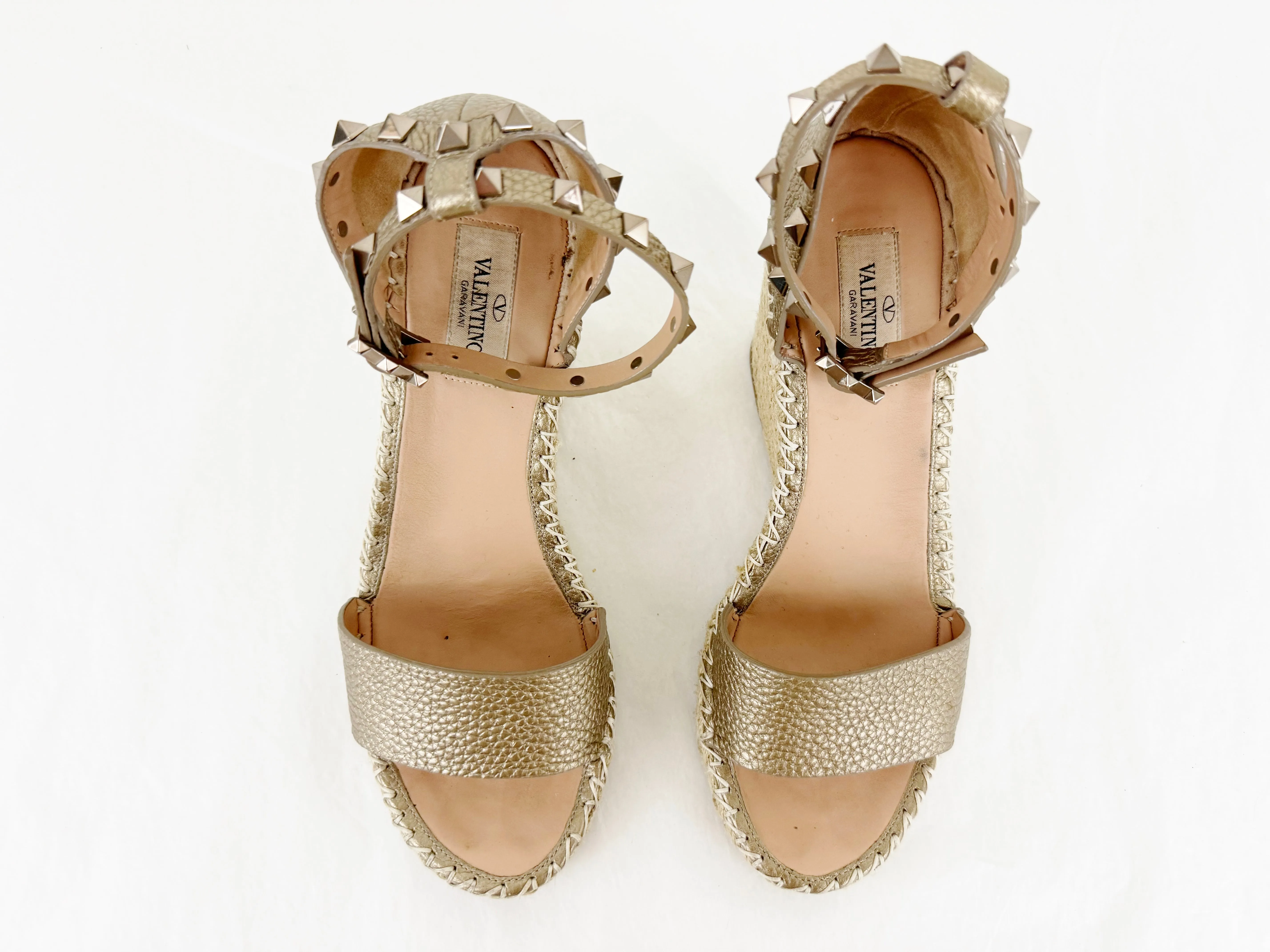 Valentino Espadrille Wedge Sandal Size 8