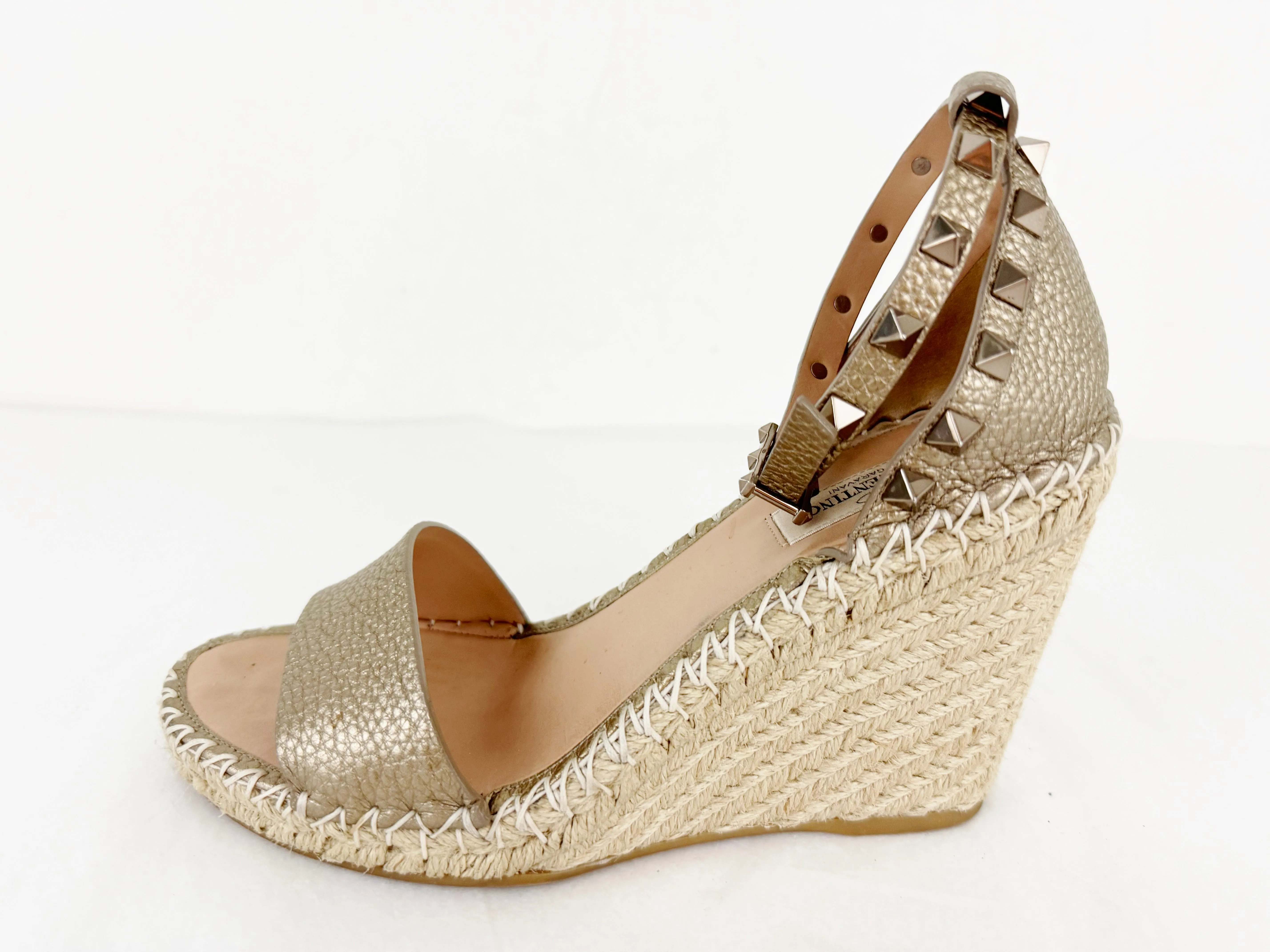 Valentino Espadrille Wedge Sandal Size 8