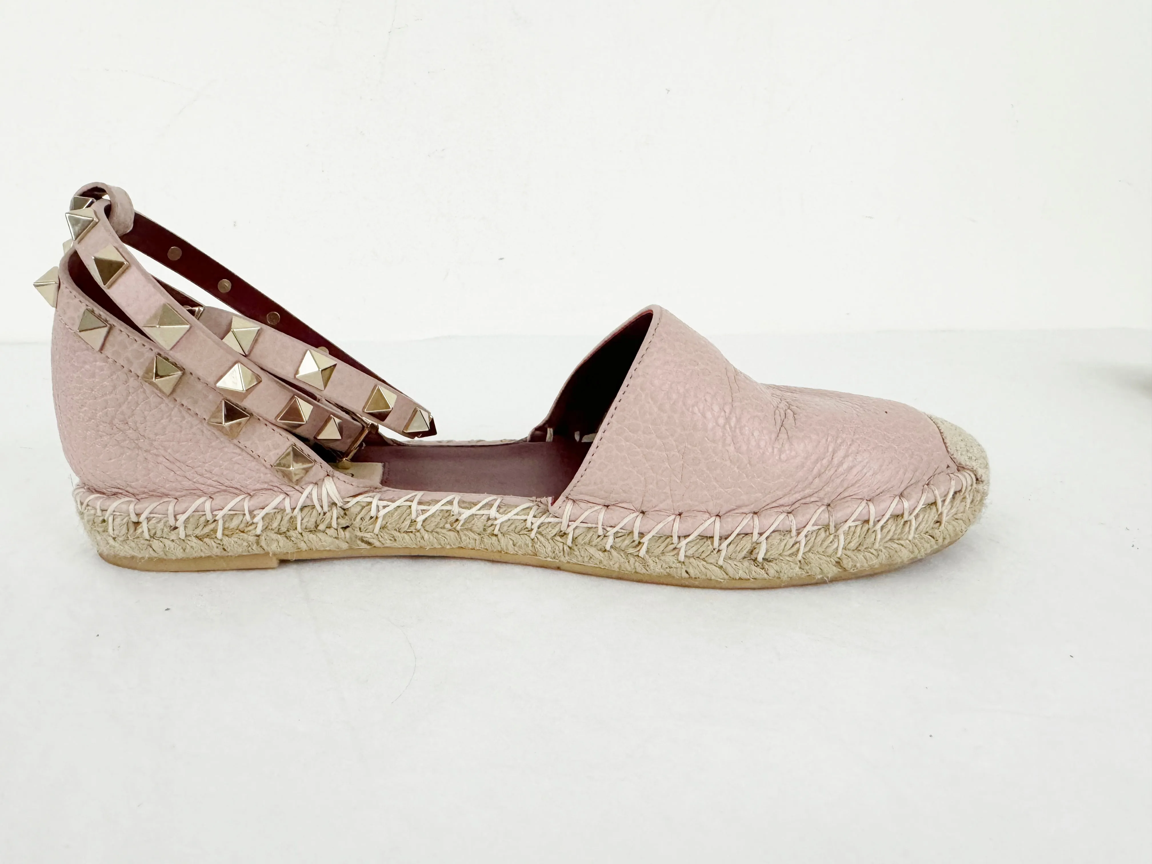 Valentino Rockstud Leather Espadrille Size 8