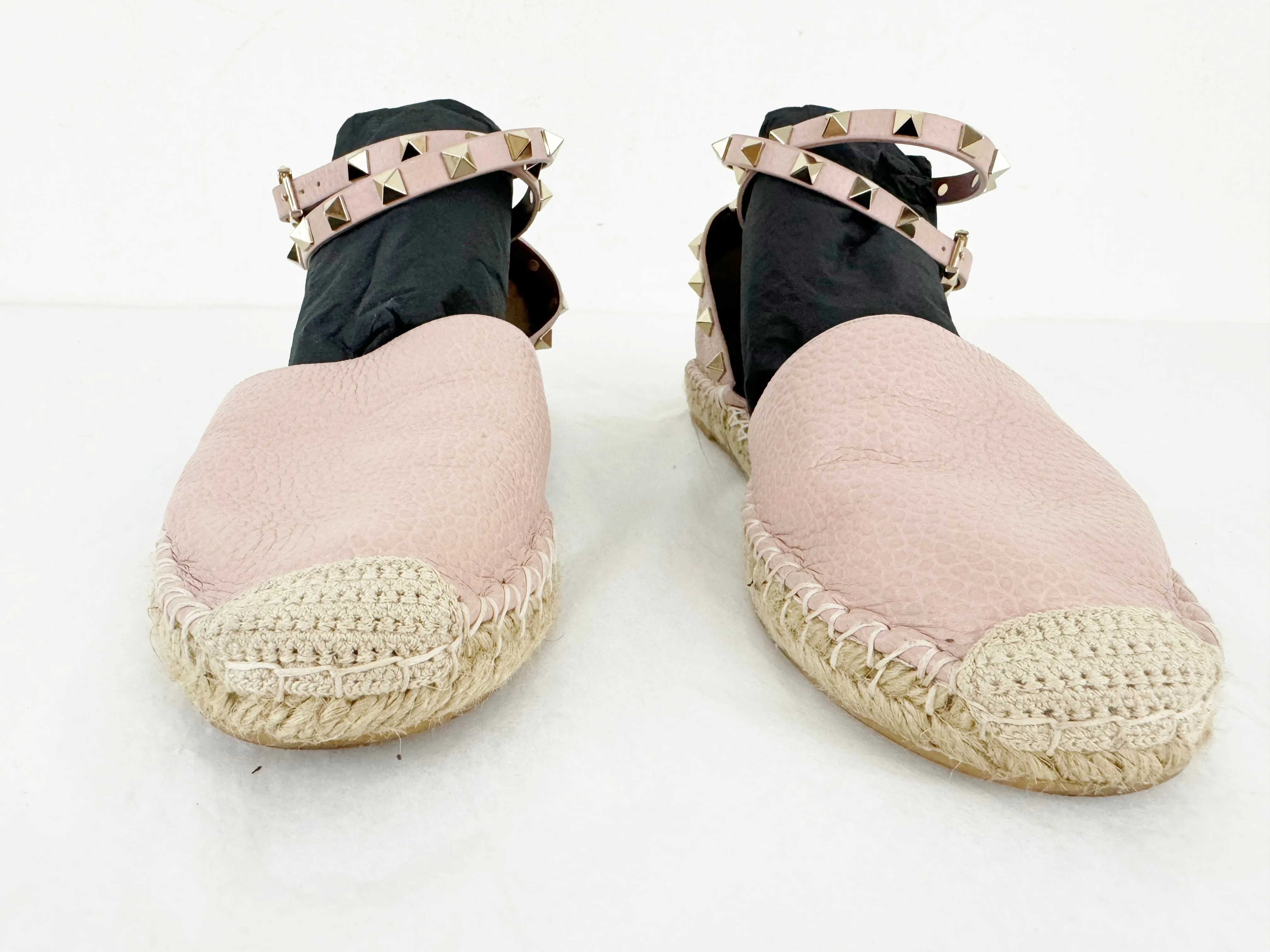 Valentino Rockstud Leather Espadrille Size 8