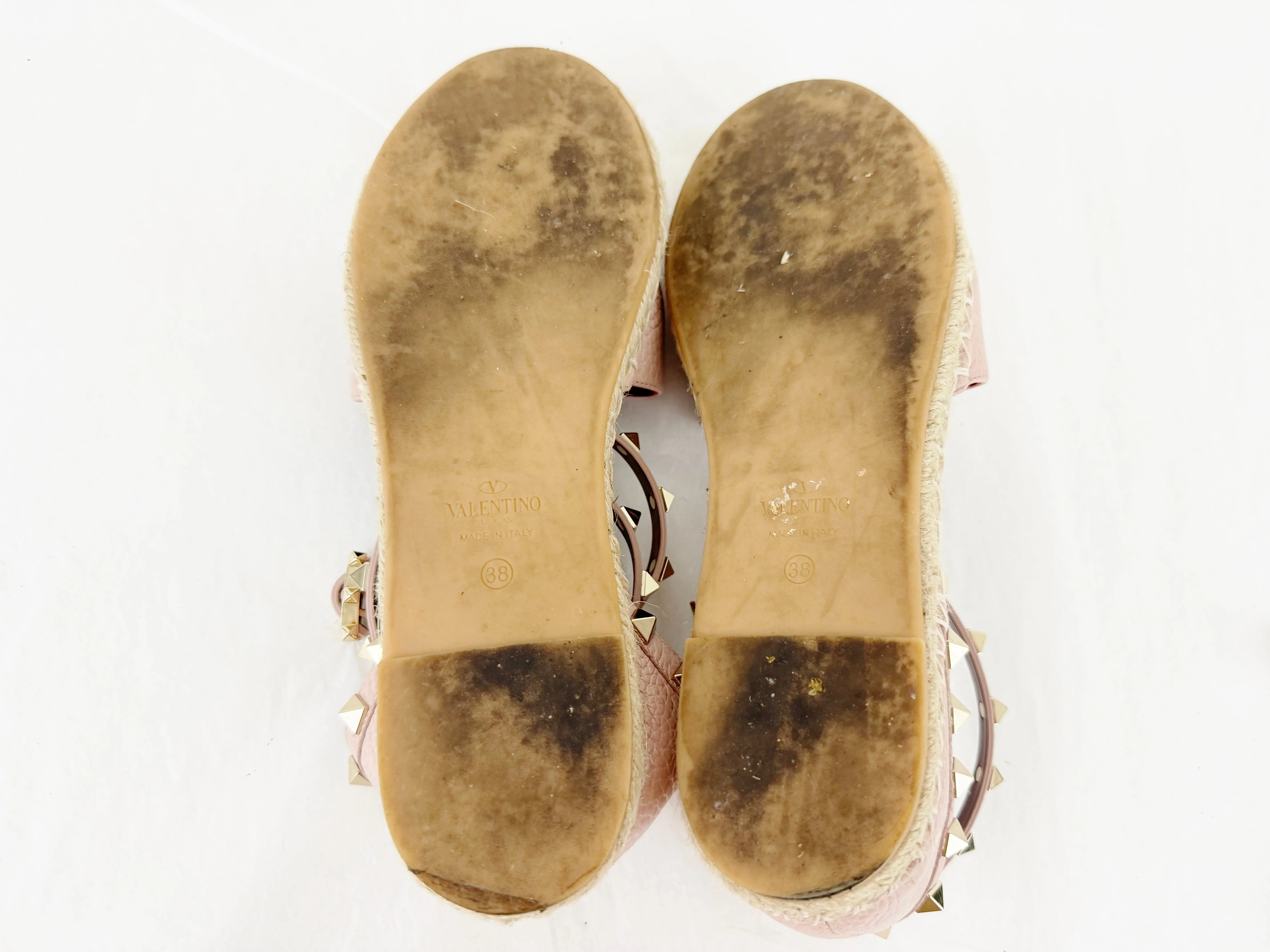 Valentino Rockstud Leather Espadrille Size 8