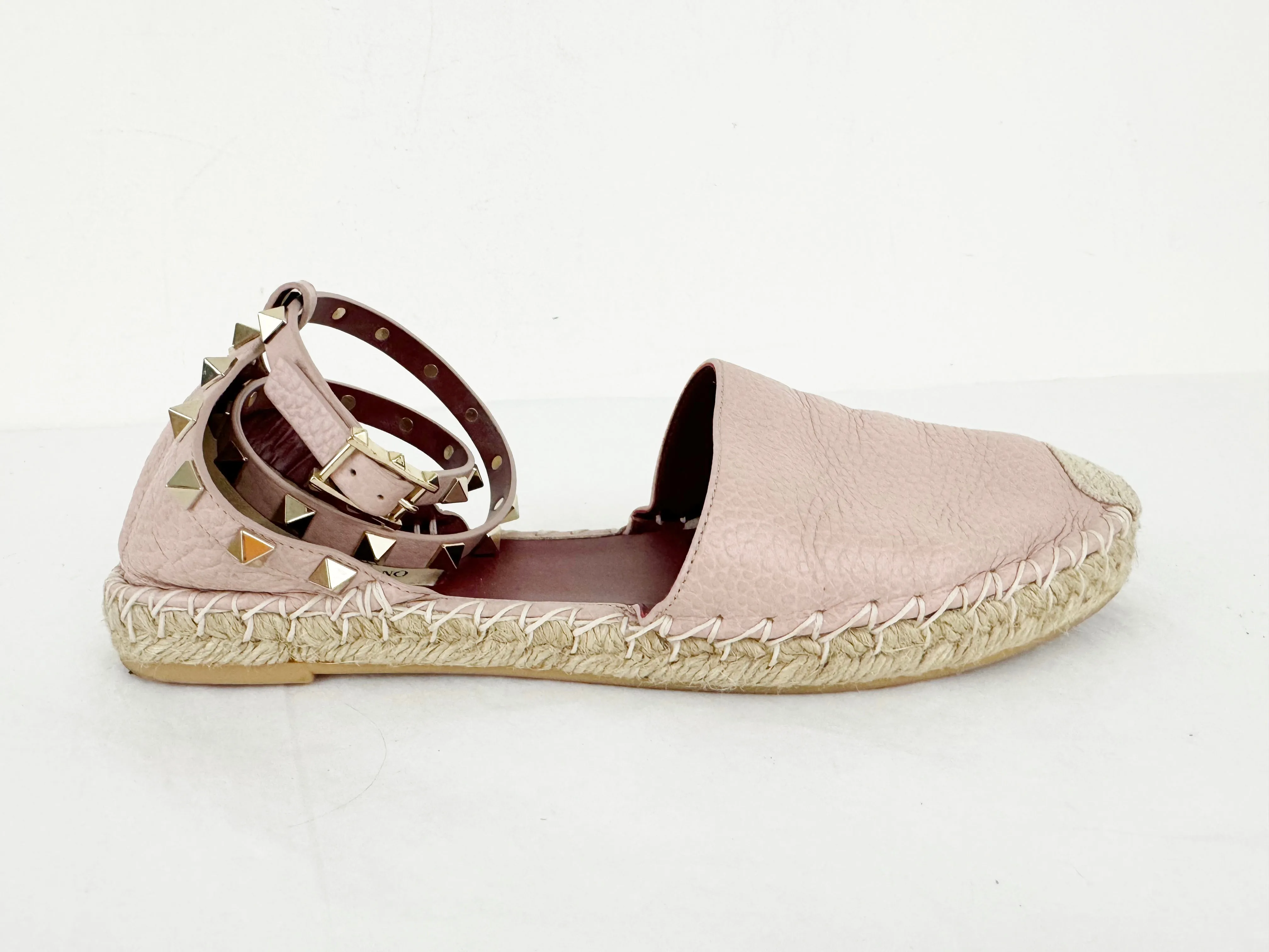 Valentino Rockstud Leather Espadrille Size 8