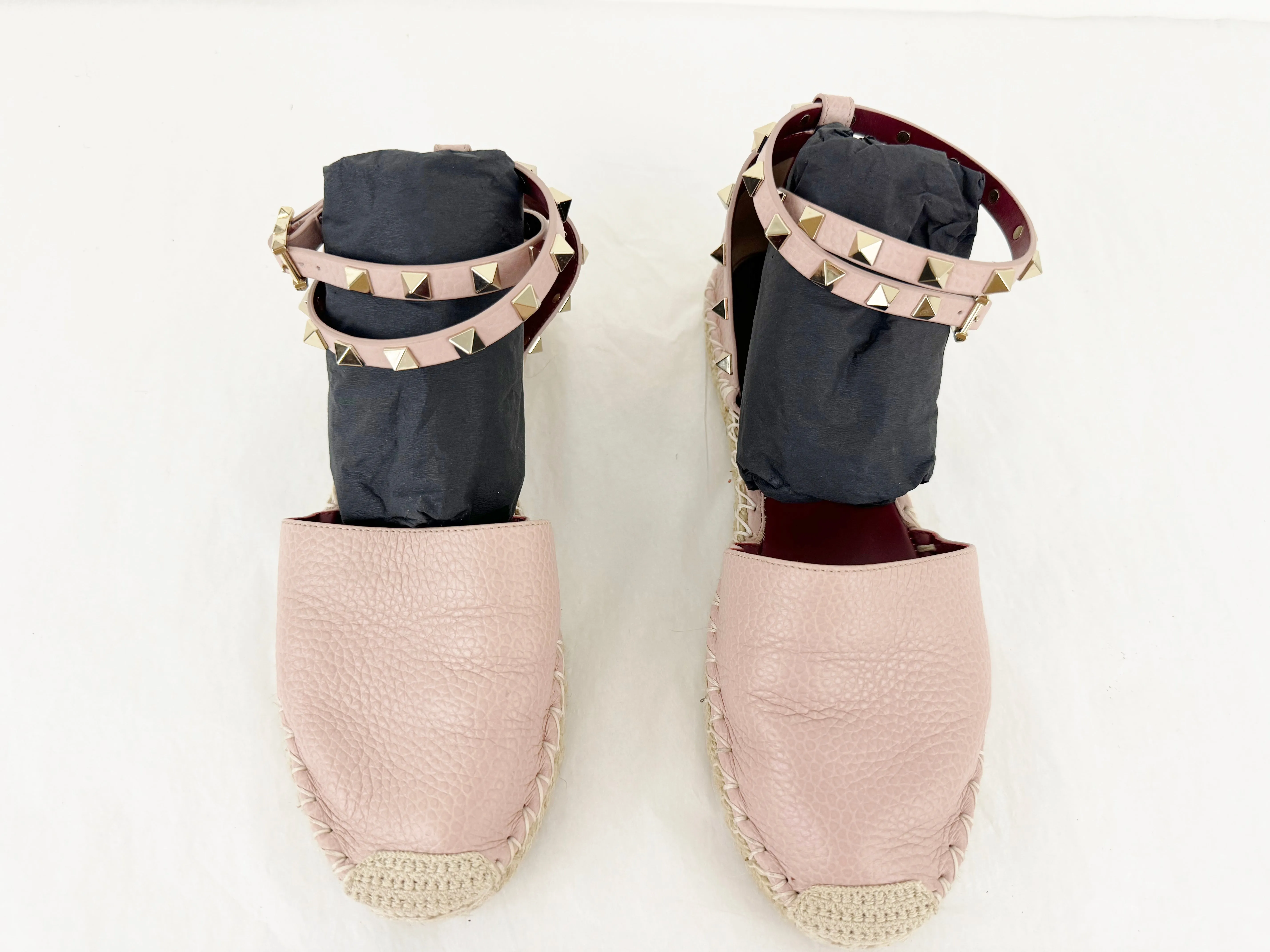 Valentino Rockstud Leather Espadrille Size 8