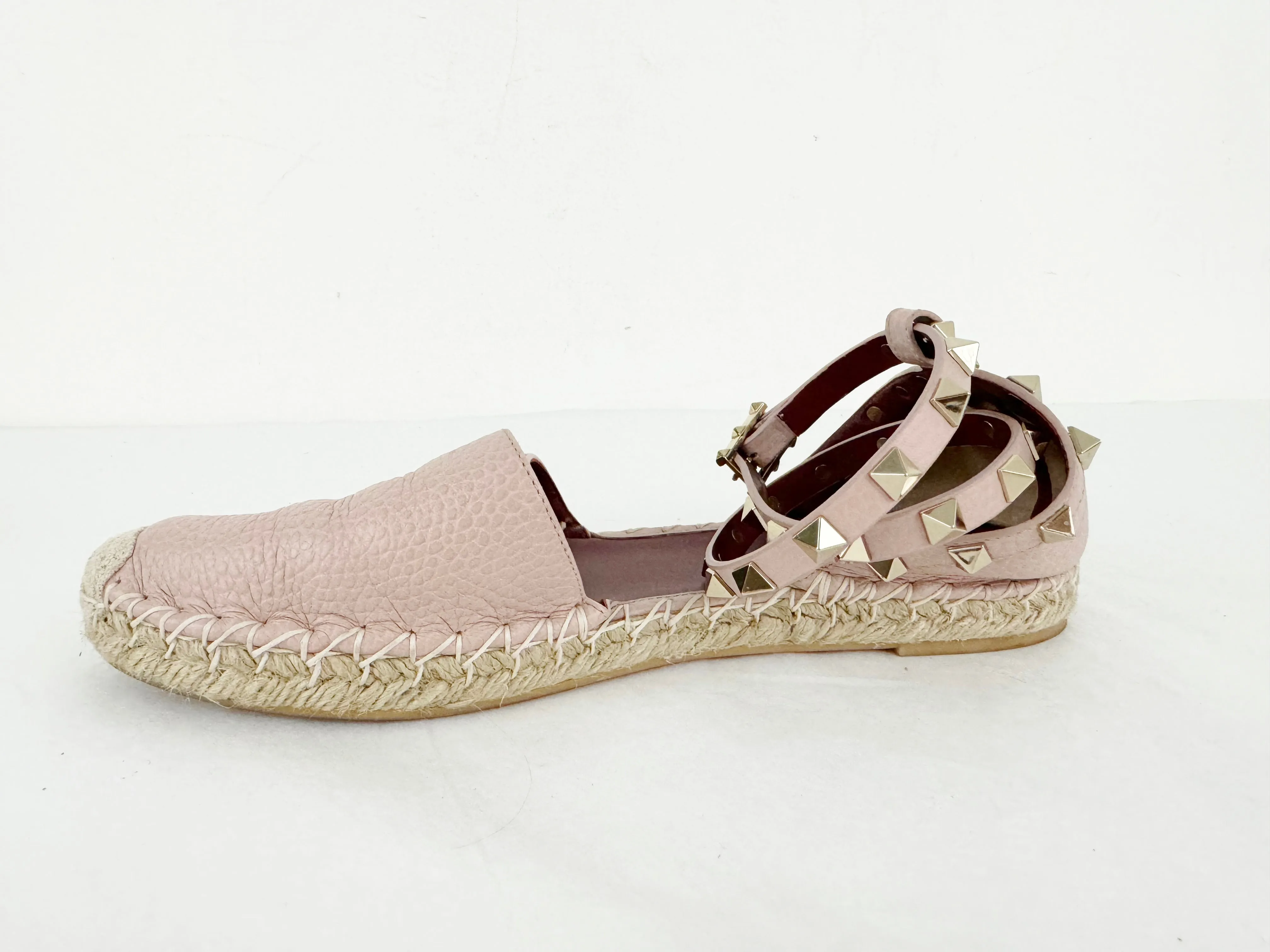 Valentino Rockstud Leather Espadrille Size 8