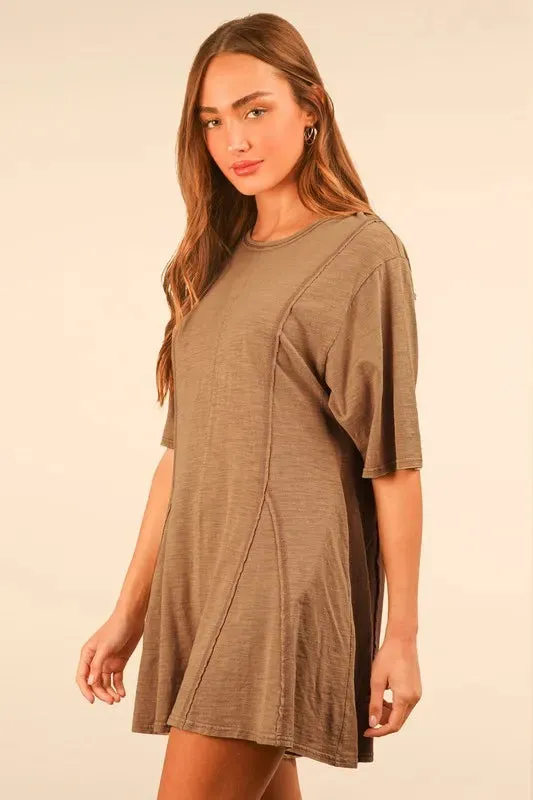 VERY J Mineral Washed Oversized Knit Comfy Romper