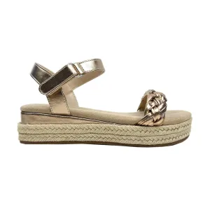 Wedge Sandal in Light Bronze