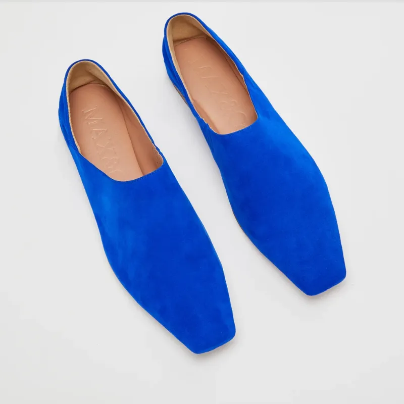 Womens | MAX&Co. Pointed Goat Leather Flats – Cobalt Blue